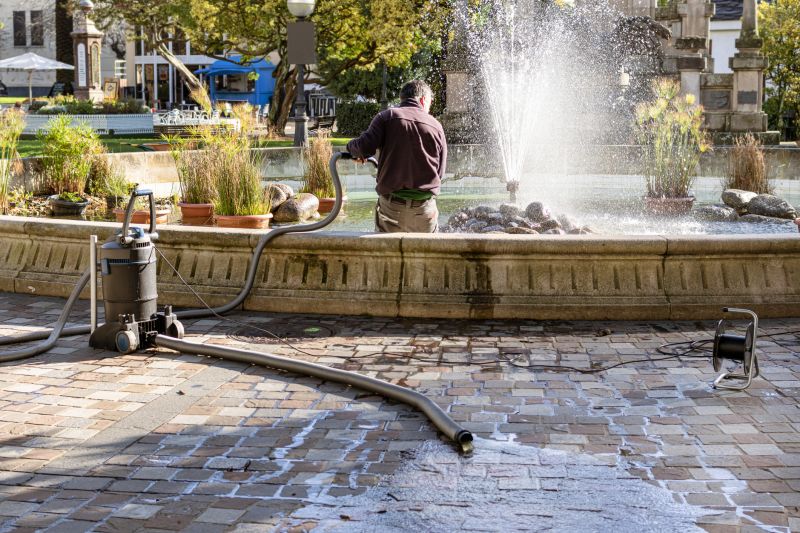 Fountain Cleaning in Progress